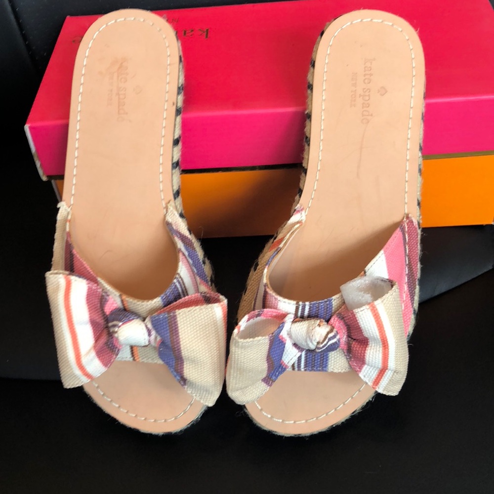 NEW Kate Spade Idalah Berber Stripe Slide Sandals